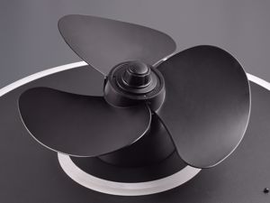 Ventilatore da soffitto elica nero a plafoniera con telecomando design moderno
