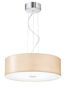 Ideal lux woody sp4 lampadario per soggiorno 50cm paralume pvc effetto legno