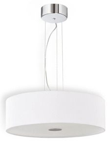 Woody sp4 lampadario da soggiorno 50cm cilindro in tessuto bianco ideal lux