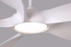 Ventilatore da soffitto fino a 28mq con telecomando e luce pale bianco 133cm