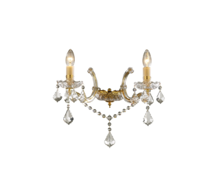 Florian ap2 ideal lux lampada da parete cristallo oro classico 2 luci