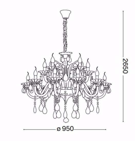Colossal sp15 lampadario classico grande cristallo 15 luci ideal lux