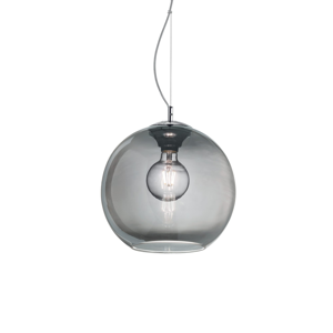 Nemo sp1 ideal lux lampadario  da cucina sfera 40cm vetro sfumato cromo