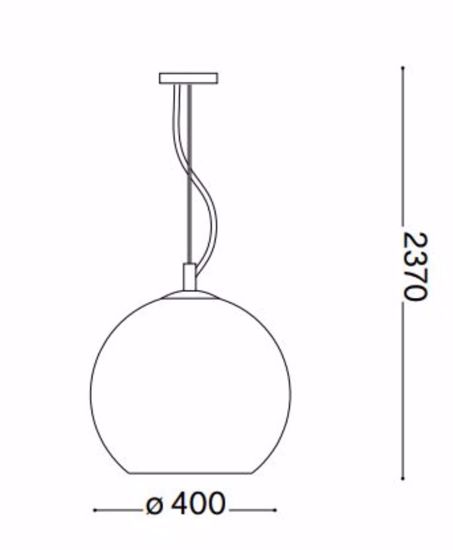 Nemo sp1 ideal lux lampadario  da cucina sfera 40cm vetro sfumato cromo