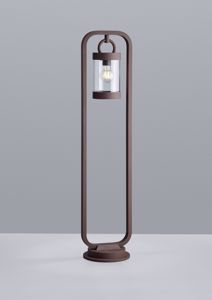 Lampione da giardino marrone corten lanterna ip44 con sensore crepuscolare
