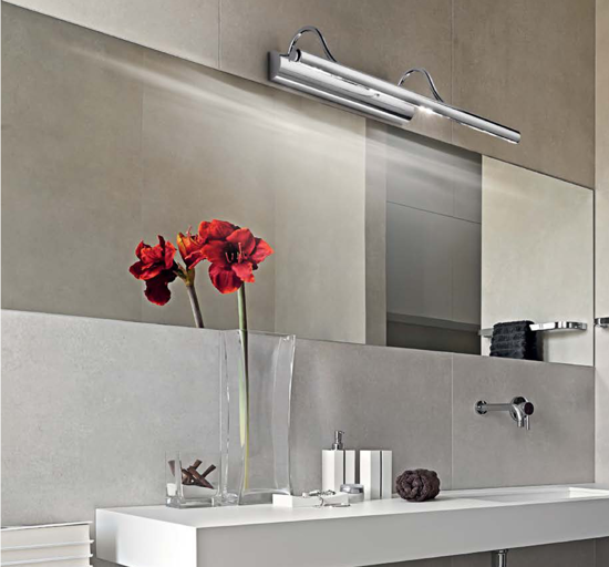 Mirror-10 ap4 applique per specchio da bagno cromo lucido orientabile 60cm