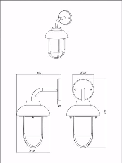 Applique da esterno luce diffusa grigio antracite stile industriale ip44