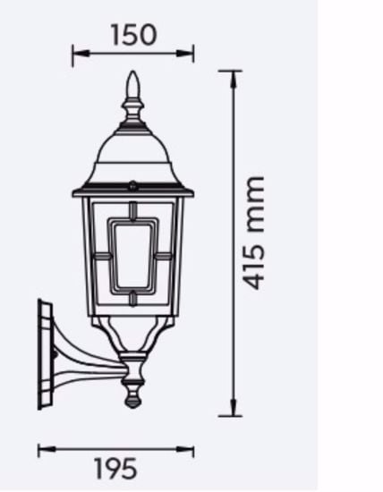 Applique classico lanterna antica per esterno giardino ip44 ruggine
