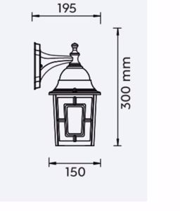 Applique da esterno lanterna stile classico ruggine antico rustico ip44