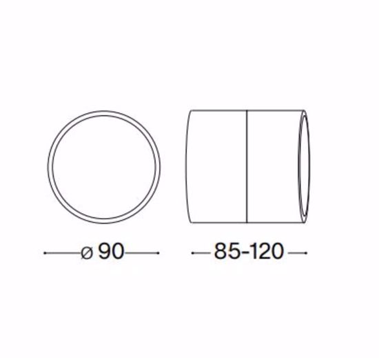 Omega ap round 4000k applique orientabile per esterno nero rotondo led 7w