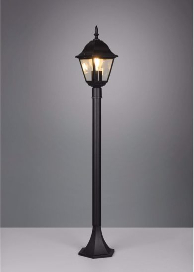 Lampione classico da giardino per esterni nero ip44 lanterna con vetro
