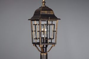 Lampione antico classico da giardino lanterna ruggine vetro decorato ip44