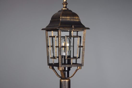 Lampione antico classico da giardino lanterna ruggine vetro decorato ip44