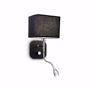 Holiday ap2 applique da parete nero per camera da letto con interruttore ideal lux
