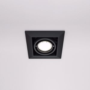 Faretto da incasso soffitto nero quadrato orientabile gu10