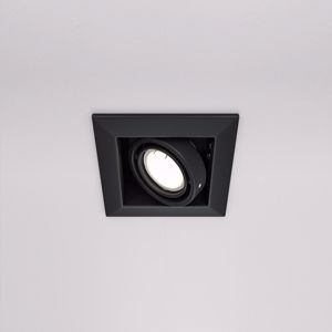 Faro da incasso per soffitto nero quadrato con cornice spot orientabile gu10