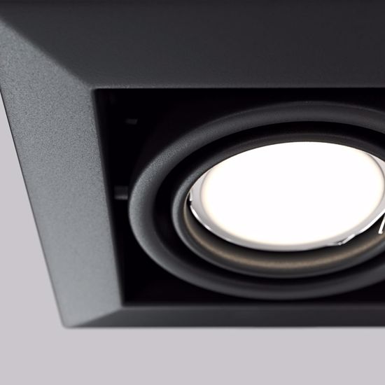 Faro da incasso per soffitto nero quadrato con cornice spot orientabile gu10