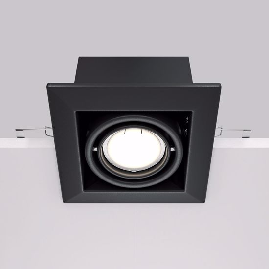 Faretto da incasso soffitto nero quadrato orientabile gu10