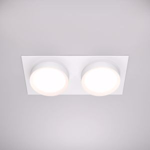 Faretto bianco due luci da incasso a soffitto rettangolare gx53 led