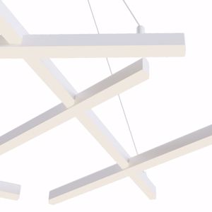 Lampadario bianco tagli di luce led 75w 3000k per tavolo soggiorno moderno