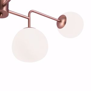 Lampadario 8 sfere vetro bianco oro rosa per soggiorno moderno