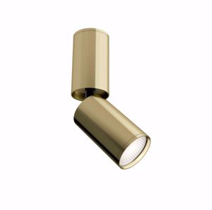 Faretto spot orientabile da soffitto oro cilindro brunito gu10