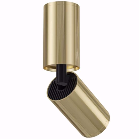 Faretto spot orientabile da soffitto oro cilindro brunito gu10