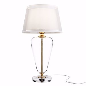 Lampada lume da tavolo vetro trasparente per salotto stile classico contemporaneo