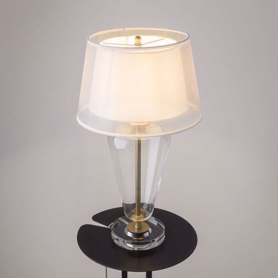 Lampada lume da tavolo vetro trasparente per salotto stile classico contemporaneo