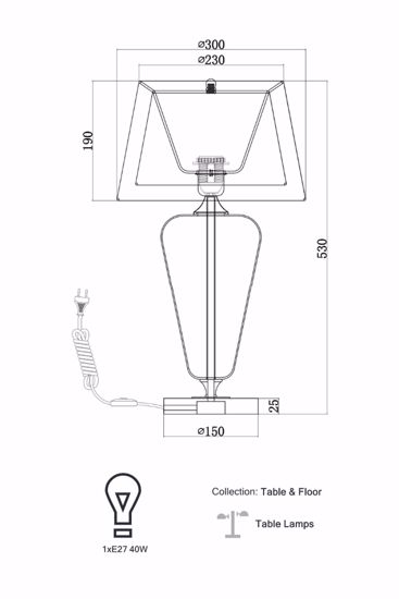 Lampada lume da tavolo vetro trasparente per salotto stile classico contemporaneo