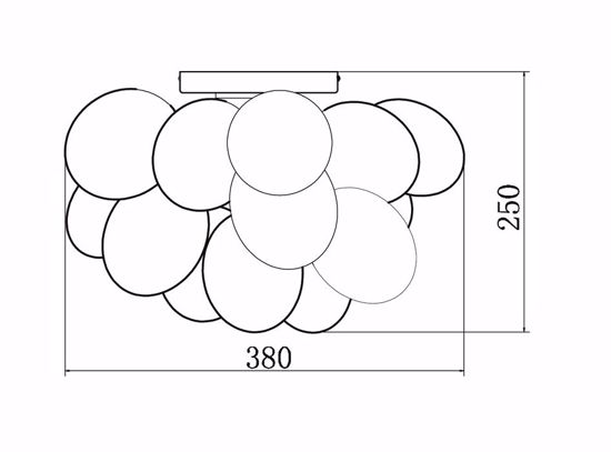 Plafoniera moderna per camera da letto grappolo sfere vetri ambra trasparenti