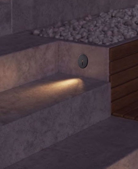 Maytoni segnapasso lock nero led per esterno da incasso 3w 3000k