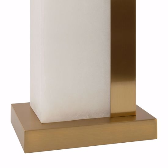 Lume lampada da tavolo elegante per salone marmo bianco finitura oro ottone