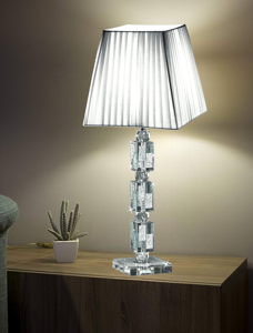 Lume di vetro cristallo inserti foglia argento lampada da salotto classico