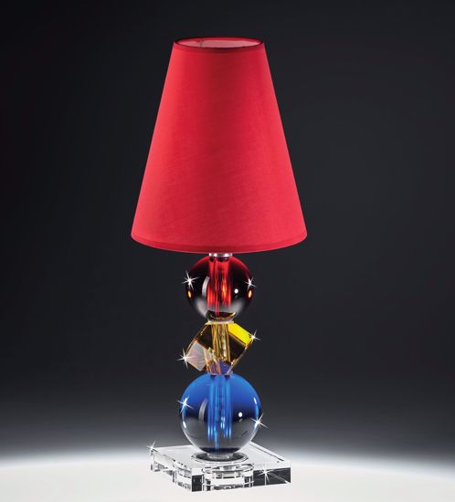 Lampada design da comodino di vetro cristallo multicolore per camera da letto