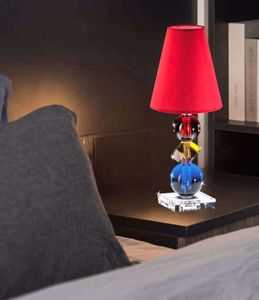Lampada design da comodino di vetro cristallo multicolore per camera da letto