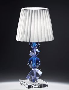Lampada da tavolo design di vetro cristallo blu per salotto