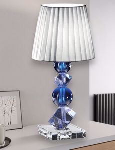 Lampada da tavolo design di vetro cristallo blu per salotto