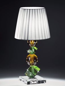Lampada da tavolo di design in vetro cristallo ambra verde per soggiorno