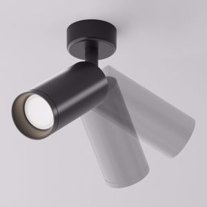 Faretto led da soffitto cilindro nero luce orientabile gu10