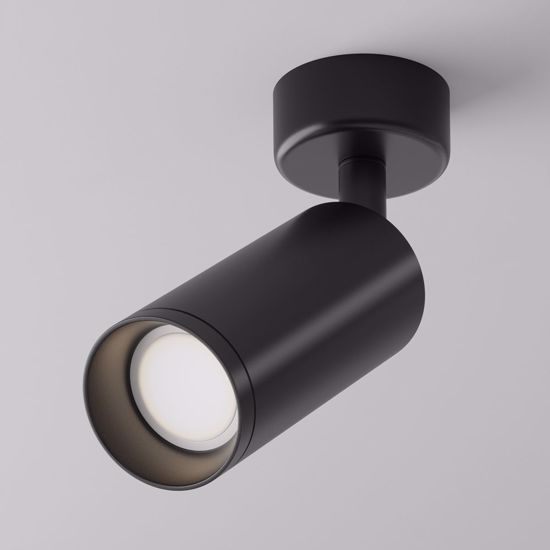 Faretto spot da soffitto cilindro nero luce orientabile gu10