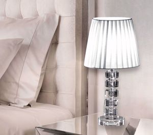 Lampada di cristallo trasparente lumetto per comodini camera da letto