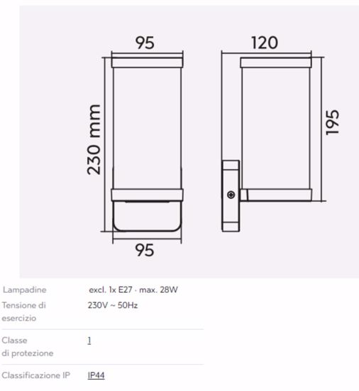 Applique bianca da esterno design lanterna per giardino ip44