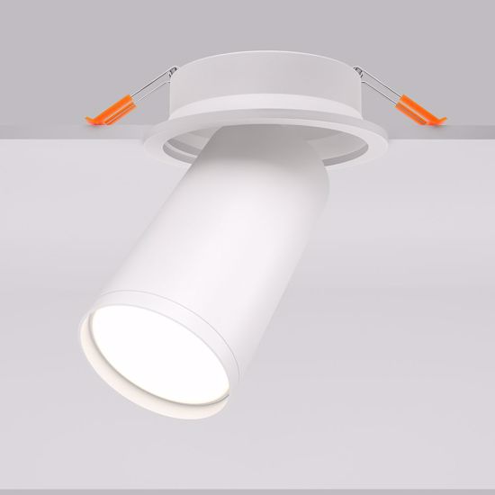 Faretto cilindro da incasso metallo bianco per soffitto luce gu10 led orientabile