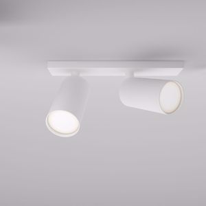Plafoniera con 2 luci spot orientabili bianca gu10 led moderna