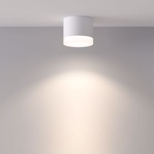 Piccola plafoniea lampada rotonda da soffitto bianca per esterno