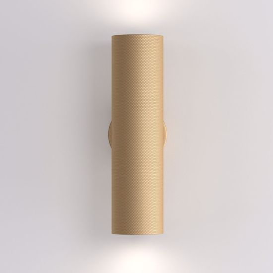 Applique da parete cilindro oro classico luce sopra sotto biemissione