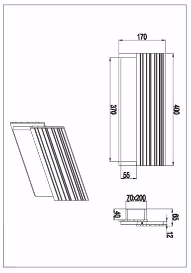 Applique rettangolare per esterno moderna antracite led smd 10w 3000k ip44