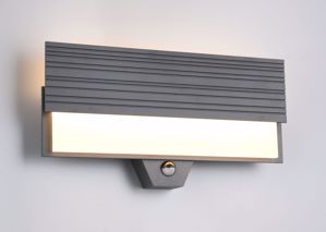 Applique da esterno con sensore movimento antracite led 10w 3000k ip44