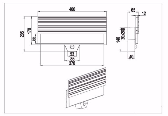 Applique da esterno con sensore movimento antracite led 10w 3000k ip44